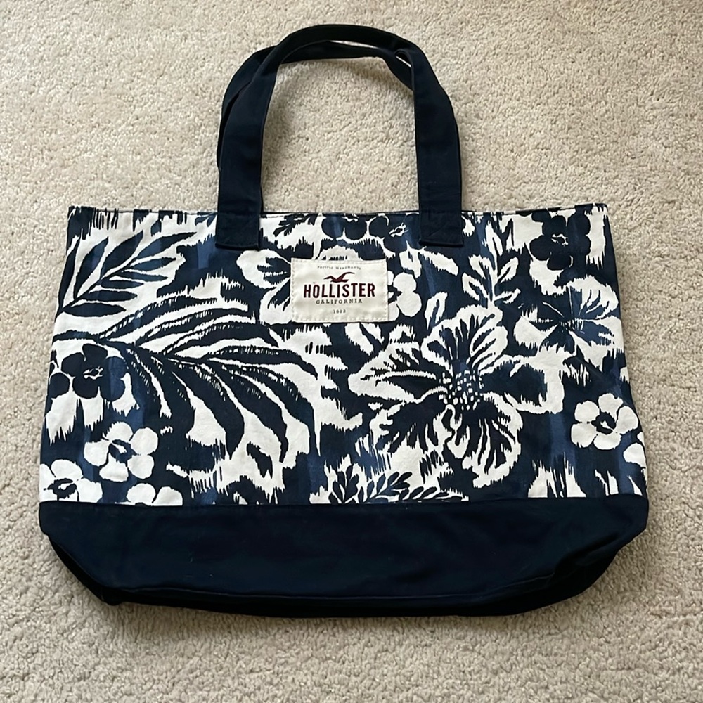 Hollister Classic Hawaiian Tote - Navy Blue/White